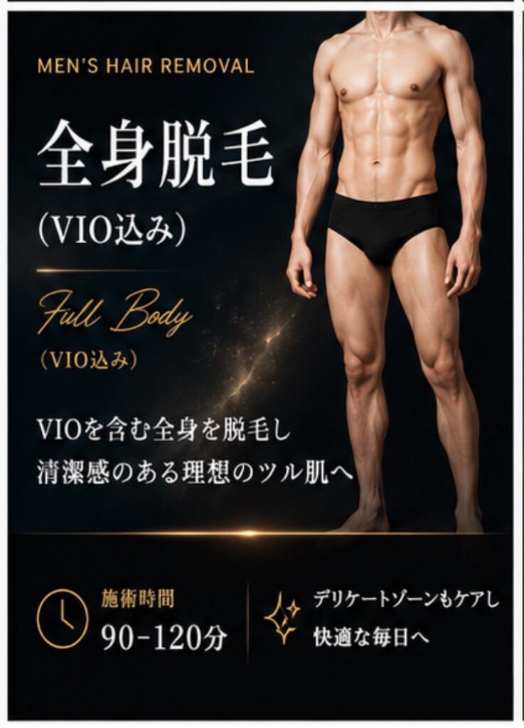 全身＋髭＋VIO